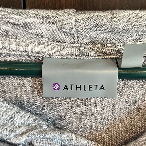 Athleta Coaster Oversized Crop Gray Hoodie XS Tall - Picture 6 of 6